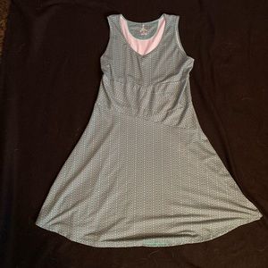 Green and white Prana Amelie dress size medium